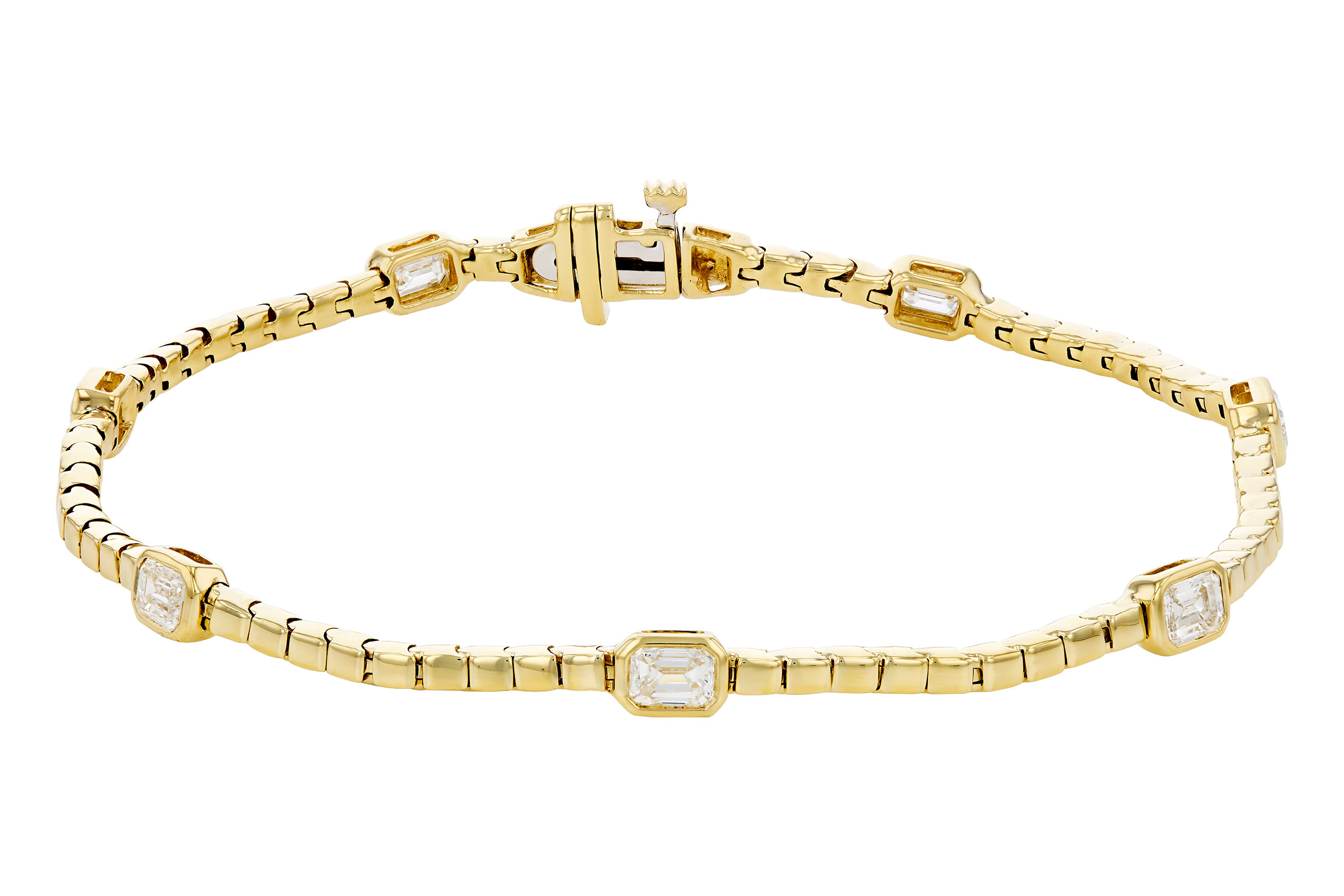K321-20872: BRACELET 1.32 TW EMERALD CUT DIA (7")