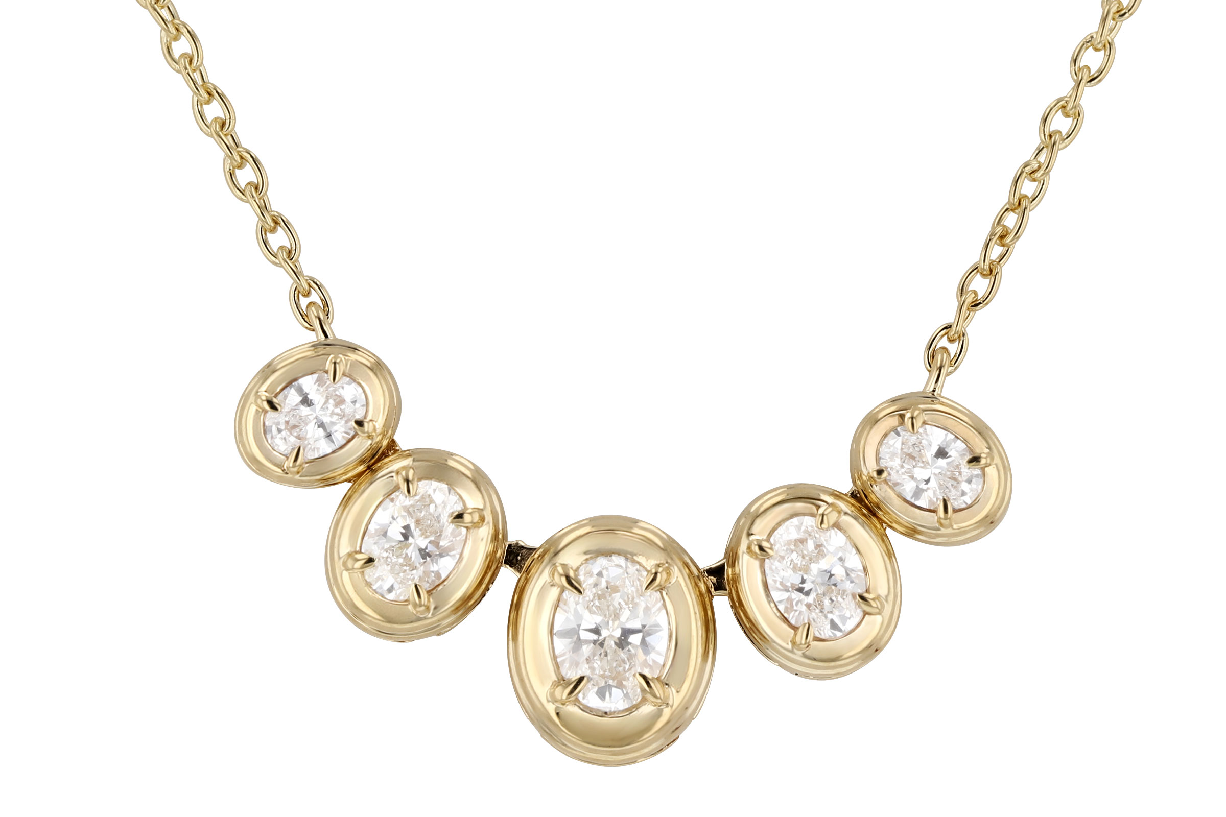 K321-20900: NECKLACE .85 TW OVAL CUT DIA (18")