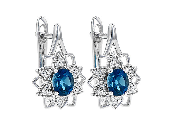 L234-89009: EARR .76 BLUE TOPAZ .89 TGW