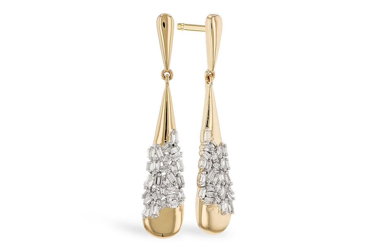 L319-41754: EARRINGS .20 TW BAGUETTE DIAS