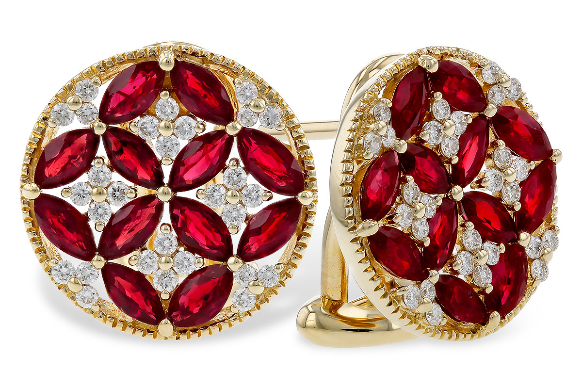 L320-29081: EARRINGS 2.07 TW RUBY 2.37 TGW
