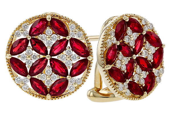 L320-29081: EARRINGS 2.07 TW RUBY 2.37 TGW