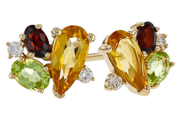 L320-30845: EARRINGS .66 SEMI PREC (CIT,PER,GAR) .70 TGW