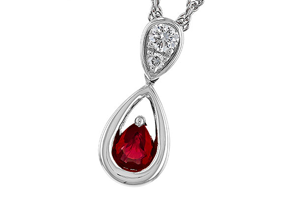 L320-30854: NECKLACE .20 RUBY .26 TGW (4x3 RUBY)
