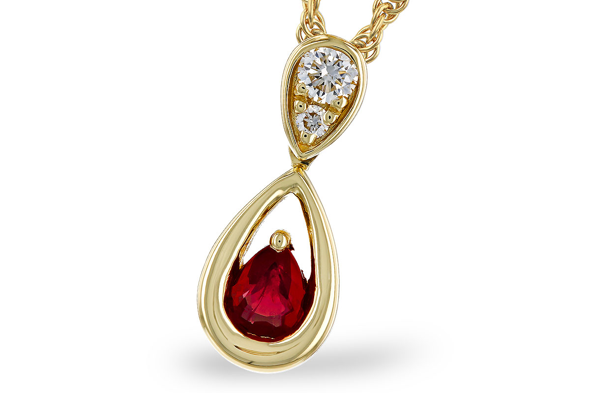 L320-30854: NECKLACE .20 RUBY .26 TGW (4x3 RUBY)