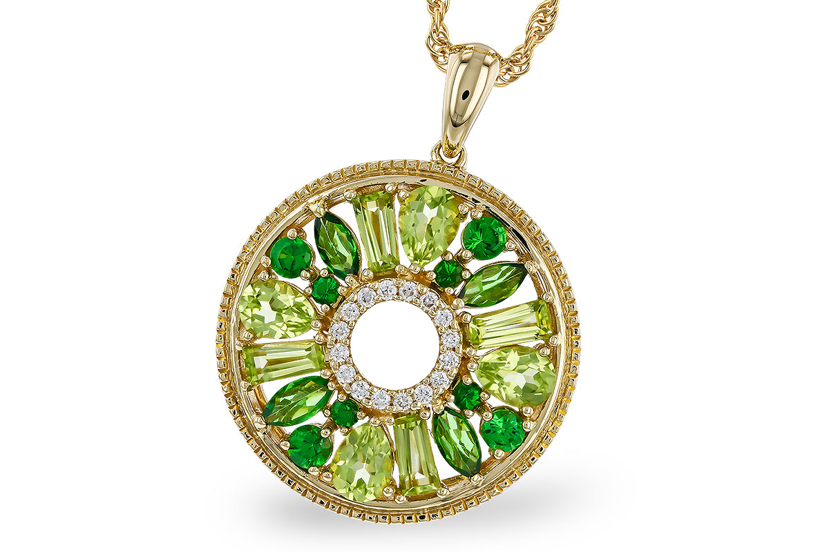L320-31763: NECKLACE 1.47 SEMI-PREC (PER & GR.GT) 1.52 TGW
