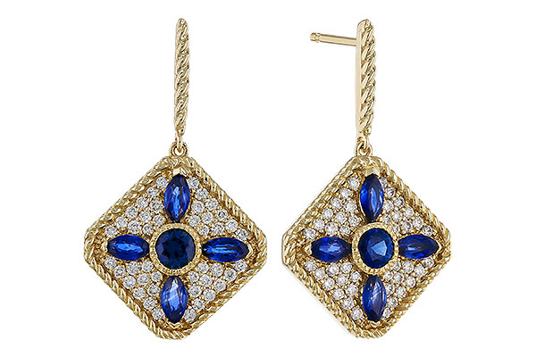 L320-32654: EARRINGS 1.03 TW SAPPHIRE 1.46 TGW