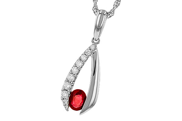 L320-32718: NECKLACE .34 RUBY .50 TGW (5x4 RUBY)