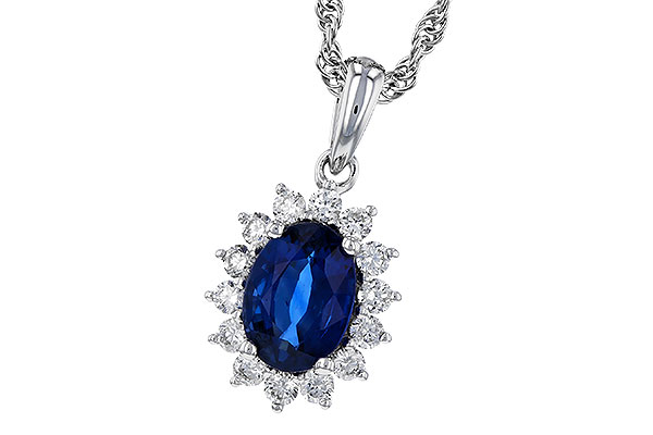 L320-35445: NECKLACE .85 SAPPHIRE 1.07 TGW (7x5MM SAPP)