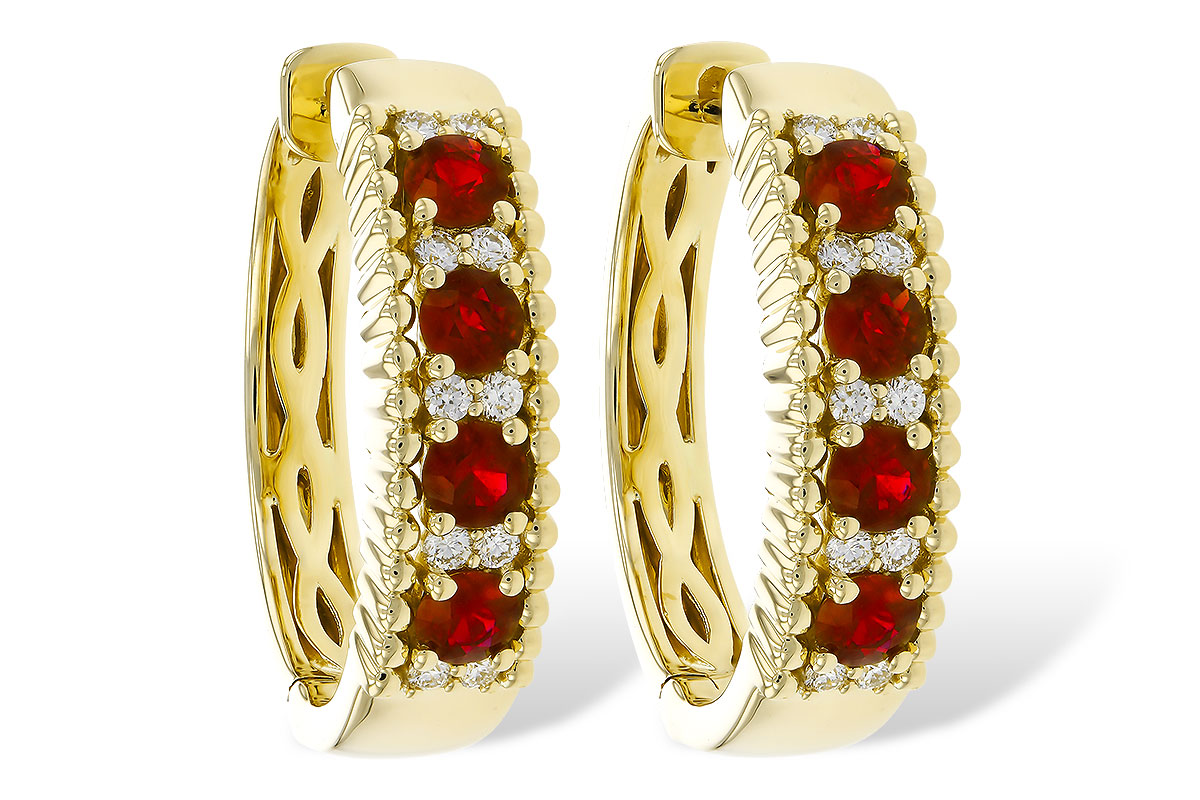 L320-36336: EARRINGS .54 TW RUBY .66 TGW