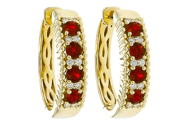 L320-36336: EARRINGS .54 TW RUBY .66 TGW