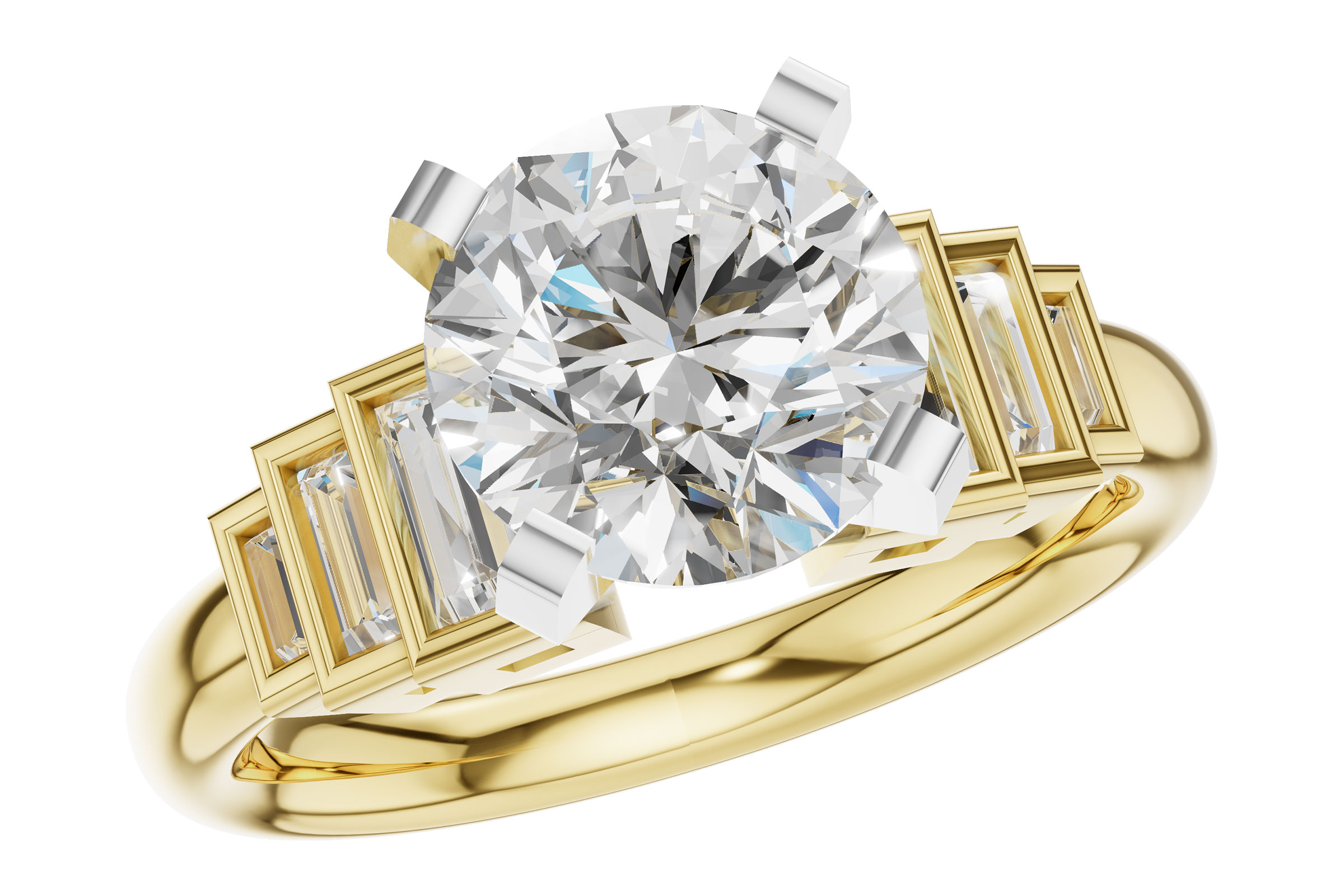 L321-19918: LDS SEMI DIA RG .26 TW BAGUETTES