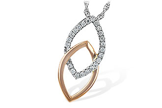 M234-89981: NECKLACE .20 TW (ROSE & WG)