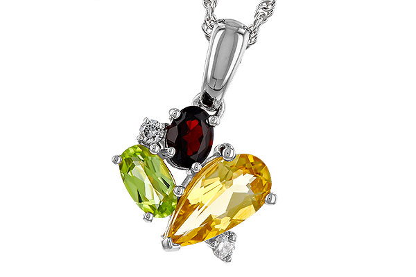 M320-30845: NECKLACE .79 SEMI PREC (CIT,PER,GAR) .82 TGW