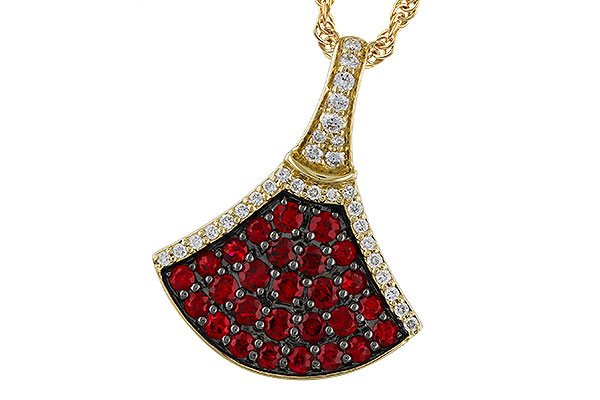 M320-31809: NECKLACE .69 TW RUBY .83 TGW