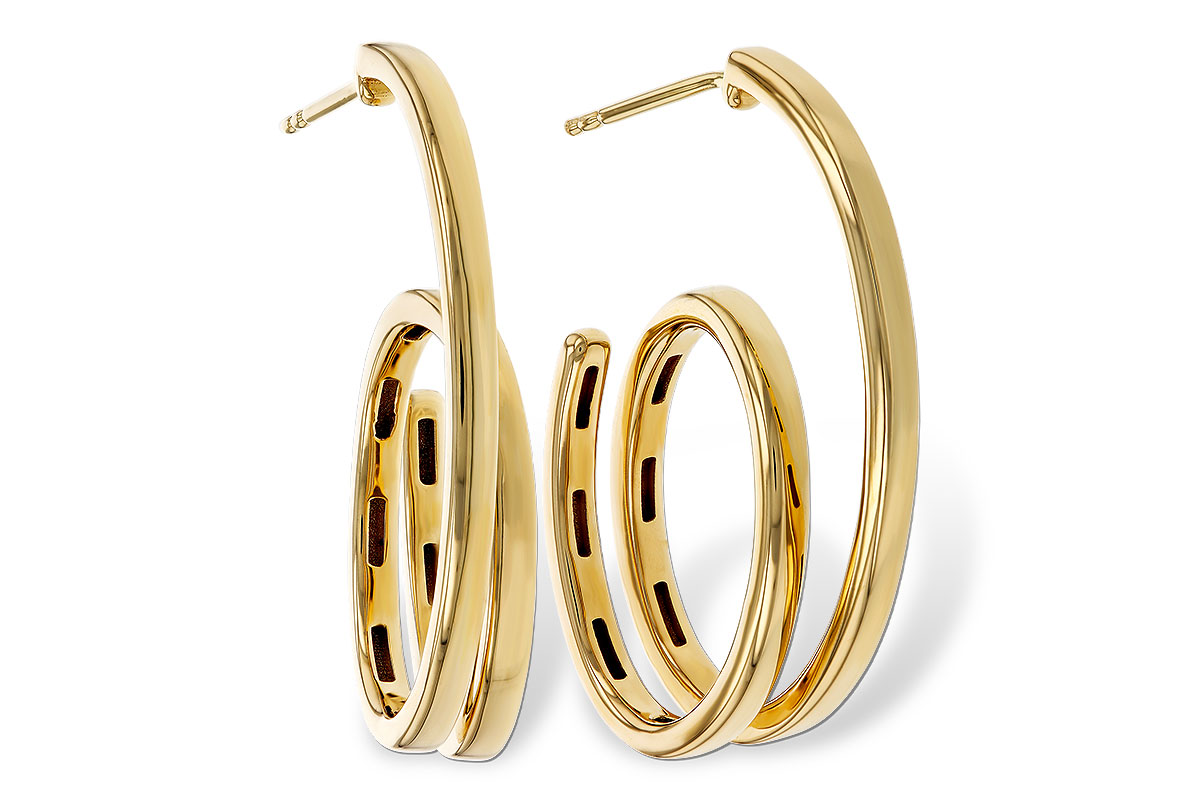 M320-33627: GOLD EARRINGS (30MM)