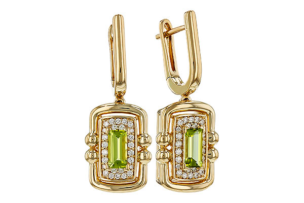 M321-19045: EARRINGS .71 TW PERIDOT .88 TGW (6x3MM PER)