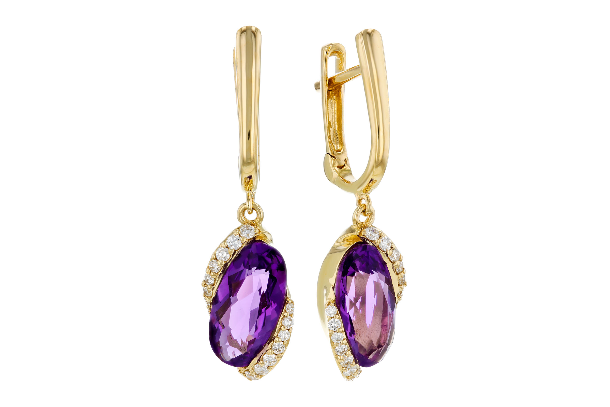 M321-20854: EARRINGS 2.14 TW AMETHYST 2.26 TGW (10x5MM AMY)