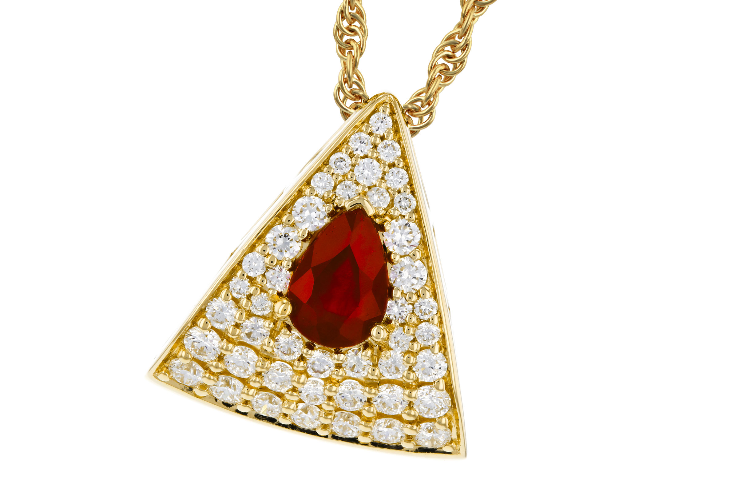 M321-20890: NECKLACE .46 RUBY .80 TGW (6x4MM RU)